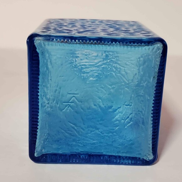 Blue Glass Bottle Textured Vintage - Picture 5 of 7